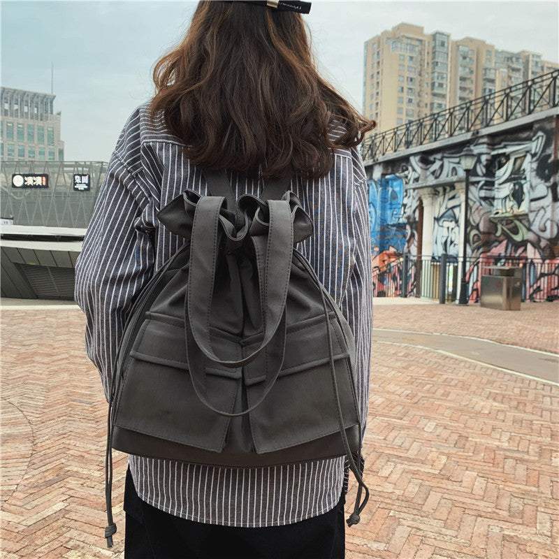 TFE: Canvas Chic Drawstring Shoulder Bag for Fashionable Workwear