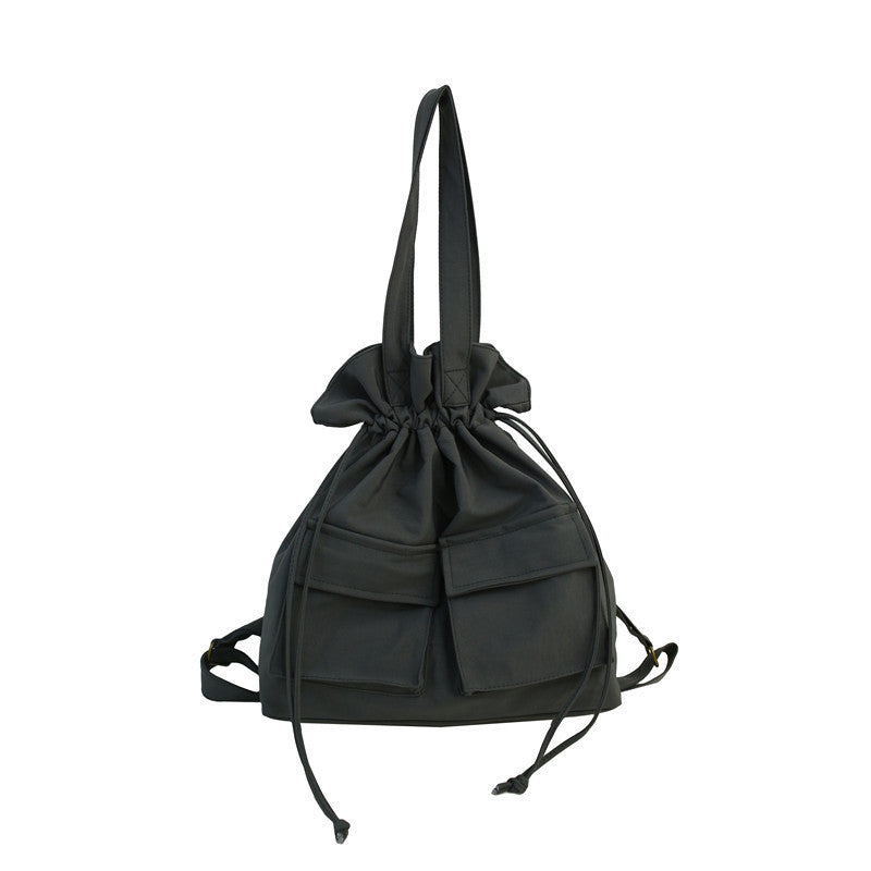 TFE: Canvas Chic Drawstring Shoulder Bag for Fashionable Workwear