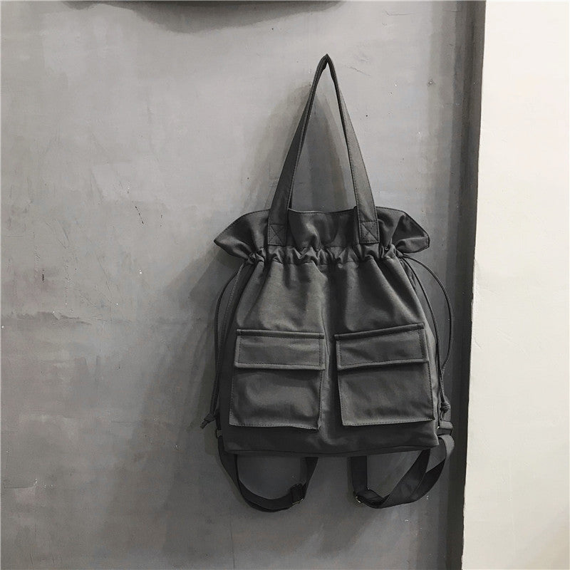 TFE: Canvas Chic Drawstring Shoulder Bag for Fashionable Workwear