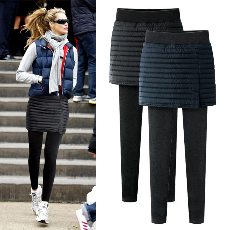 TFE: Tailored Fusion Navy Blue & Black Skirted Leggings