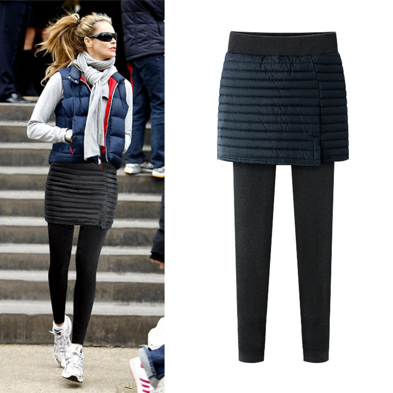 TFE: Tailored Fusion Navy Blue & Black Skirted Leggings