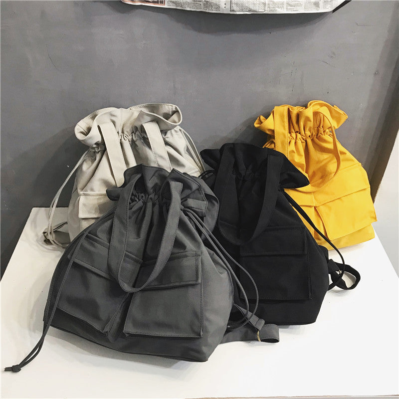 TFE: Canvas Chic Drawstring Shoulder Bag for Fashionable Workwear