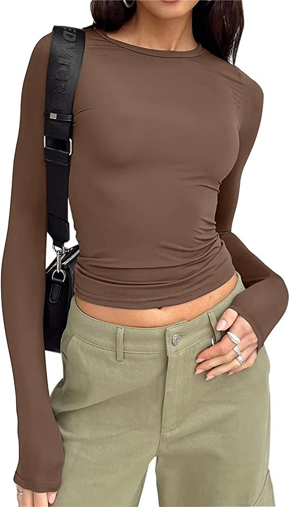 TFE: Women's Fashion Casual Solid Color Slim Pullover T-shirt