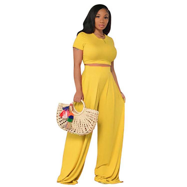 TFE: Fashion Casual Wide Leg Two-piece Set