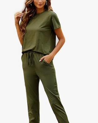 TFE: Stylishly Coordinated Round Neck Top and Drawstring Waist Pants Set