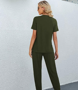 TFE: Stylishly Coordinated Round Neck Top and Drawstring Waist Pants Set