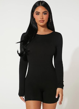 TFE: Sensual Style with Open-Back, Long Sleeve Bodysuit