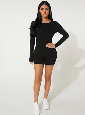 TFE: Sensual Style with Open-Back, Long Sleeve Bodysuit