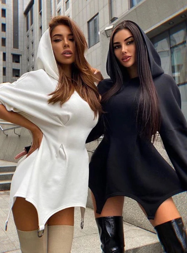 TFE: Stylish Hooded Dress with a Unique Twist