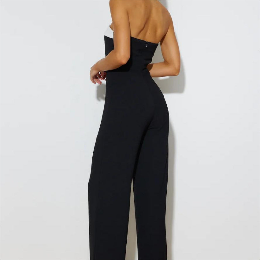 TFE: Chic Spectrum: Off-Neck Colorblock Jumpsuit