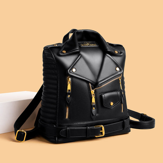 TFE: Leather Luxe Fusion: Trendy Wild Clothes Backpack