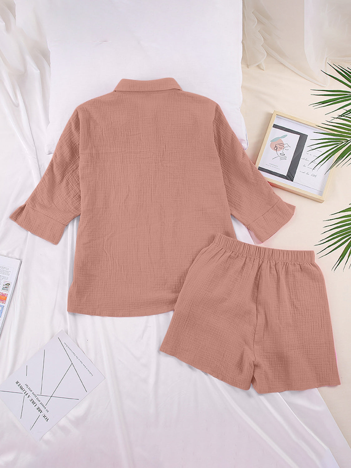 TFE: Texture Button Up Shirt and Shorts Set