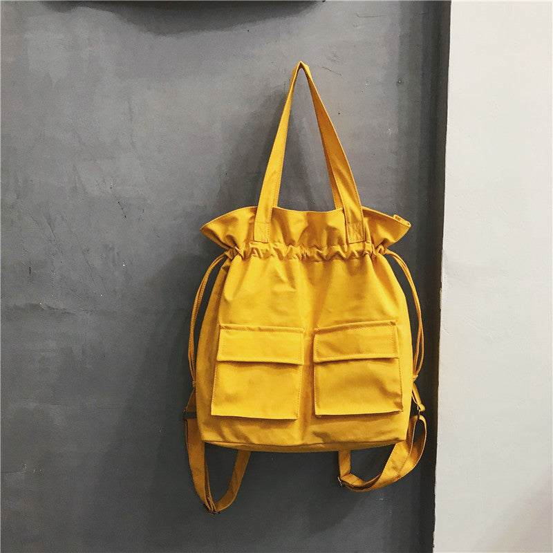 TFE: Canvas Chic Drawstring Shoulder Bag for Fashionable Workwear