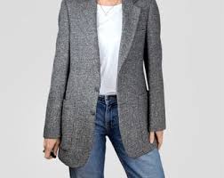 TFE: Chic & Stylish Gray Herringbone Twill Blazer