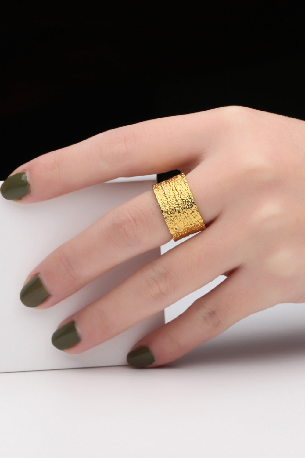 TFE: Textured Thick Gold Band Ring