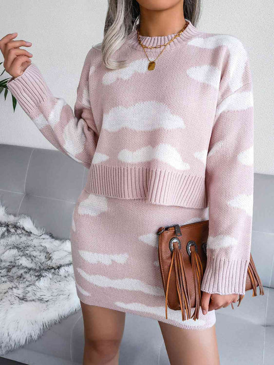 TFE: Elegance in Comfort Cloud Sweater and Knit Skirt Set