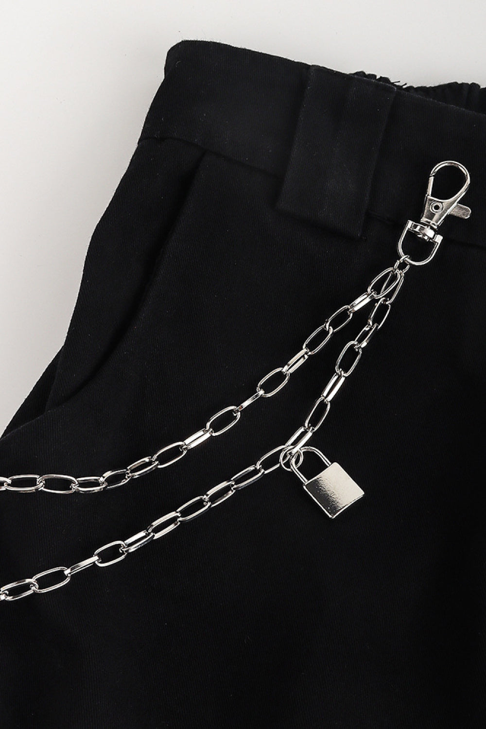 TFE: Two-Tiered Iron Link Belt with Lock Pendant