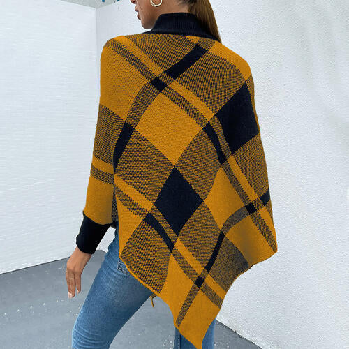 TFE: Highland Heritage Plaid Turtleneck Poncho