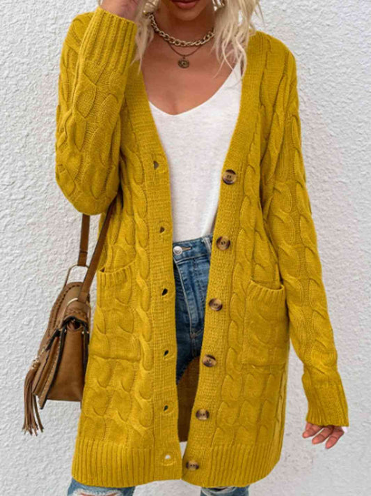 TFE: Comfy Long-Knit Button Down Cardigan with Pockets