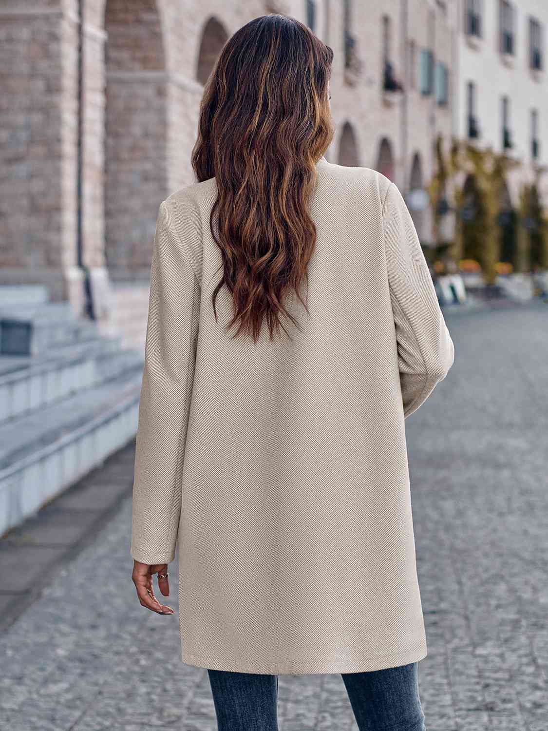 TFE: Elegance Unveiled Open Front Long Sleeve Blazer"