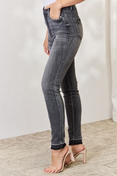 TFE: Judy Blue Full Size High Waist Tummy Control Release Hem Skinny Jeans