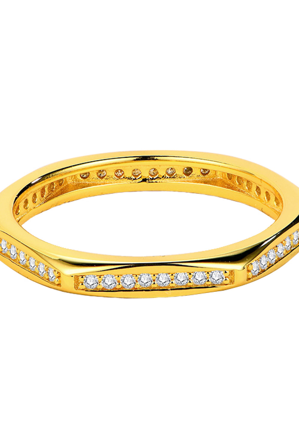 TFE:Gold Plated Moissanite 925 Sterling Silver Ring