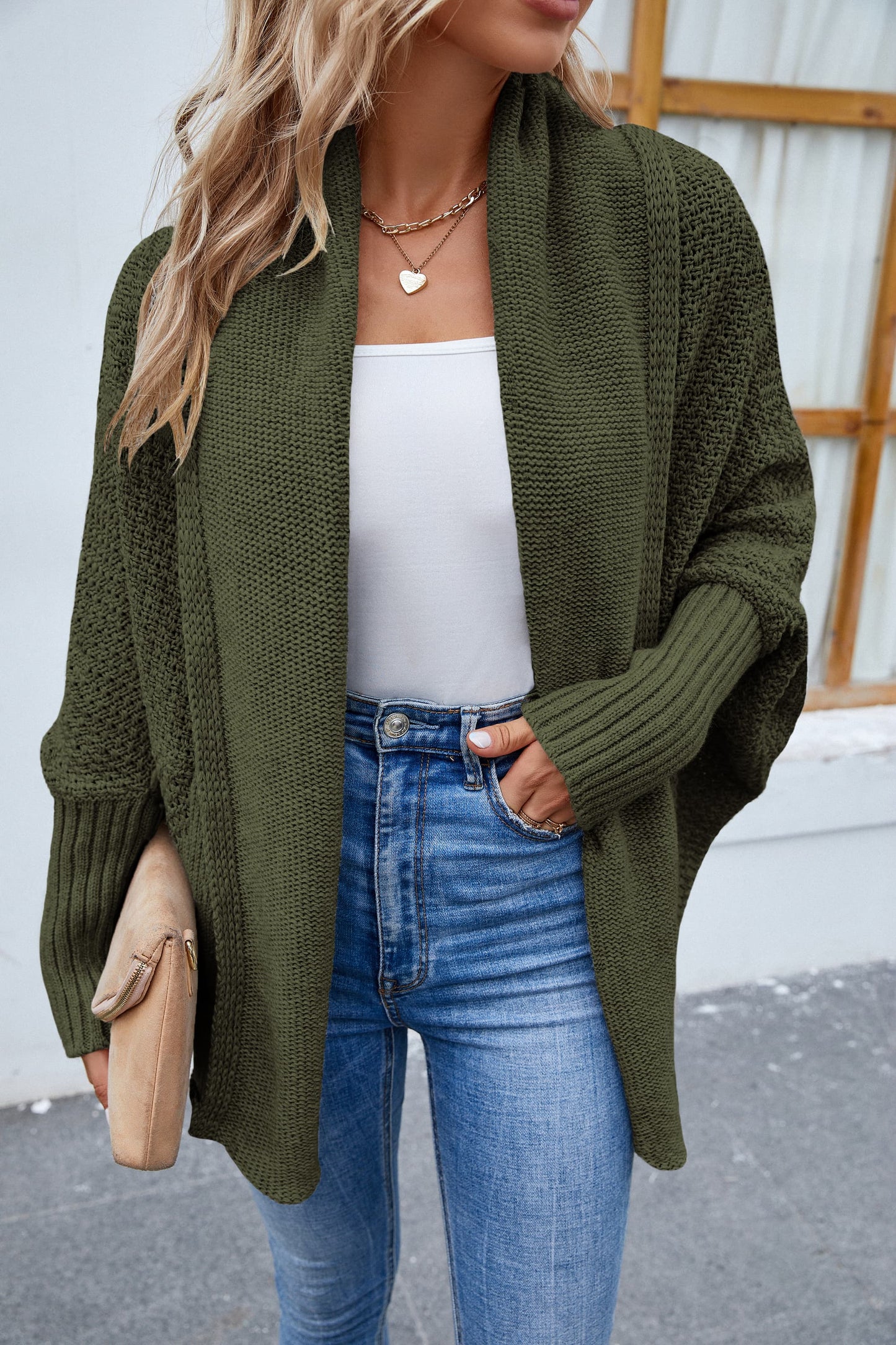 TFE: Chic Long Sleeve Cardigan with a Stylish Open Front