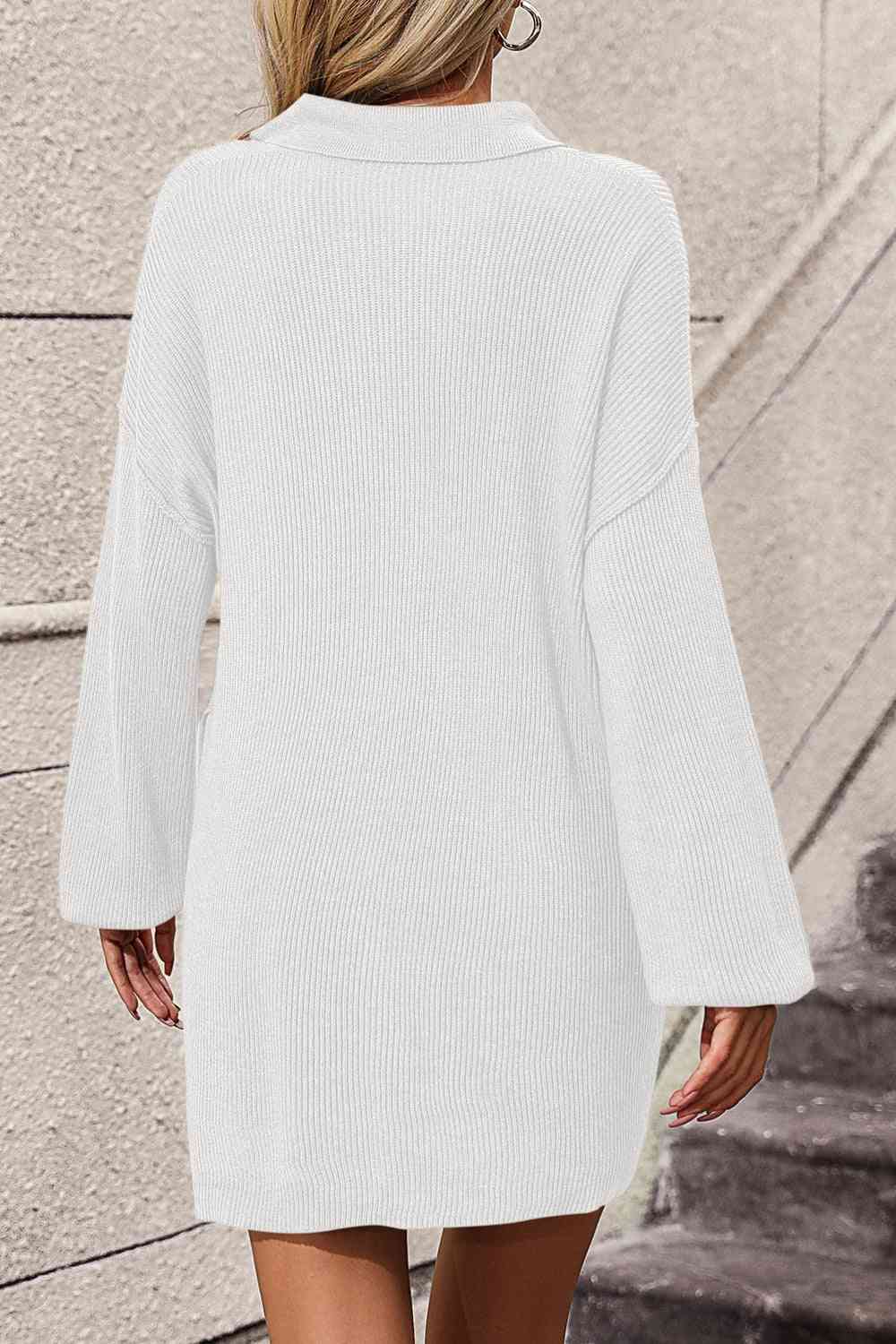 TFE: Johnny Collar Drop Shoulder Sweater Dress