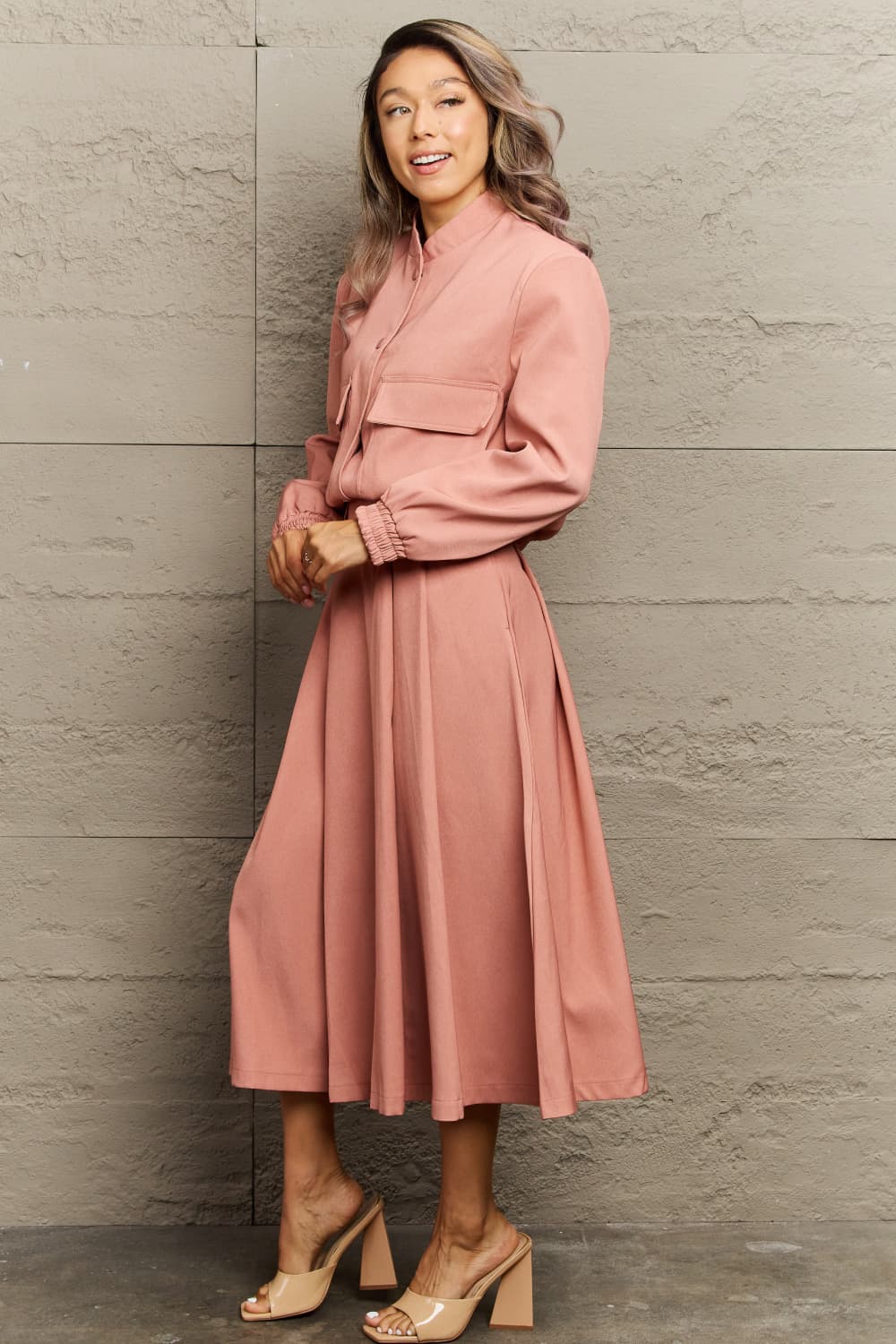 TFE: Chic Long Sleeve and Midi Skirt Sets for Effortless Style