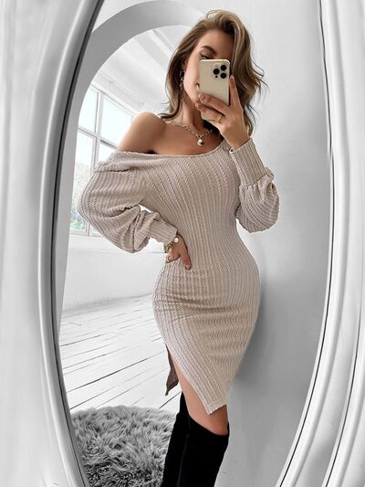 TFE: Slit Balloon Sleeve Mini Dress