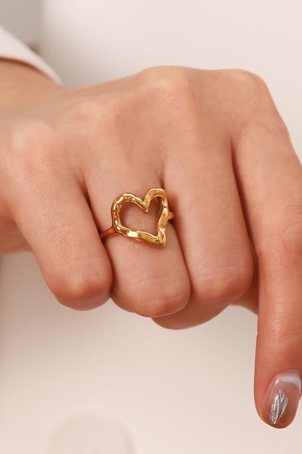 TFE: 18K Gold Plated Heart-Shaped Ring