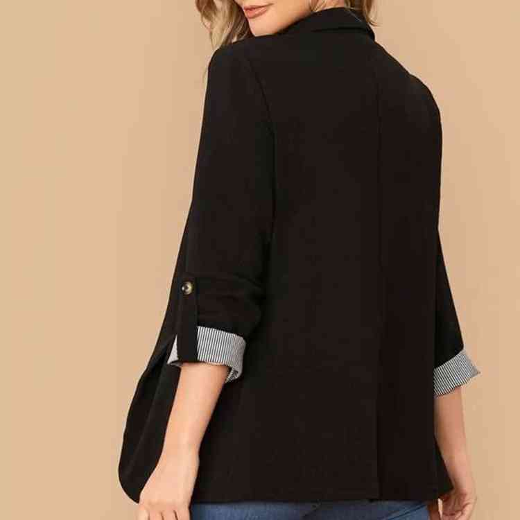 TFE: Lapel Collar Roll-Tab Sleeve Blazer