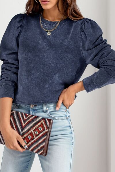 TFE: Round Neck Puff Sleeve Sweatshirt