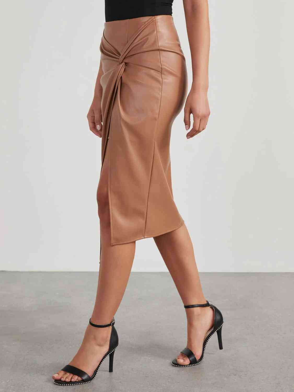 TFE: Sculpted Elegance Twist Detail High Waist Skirt