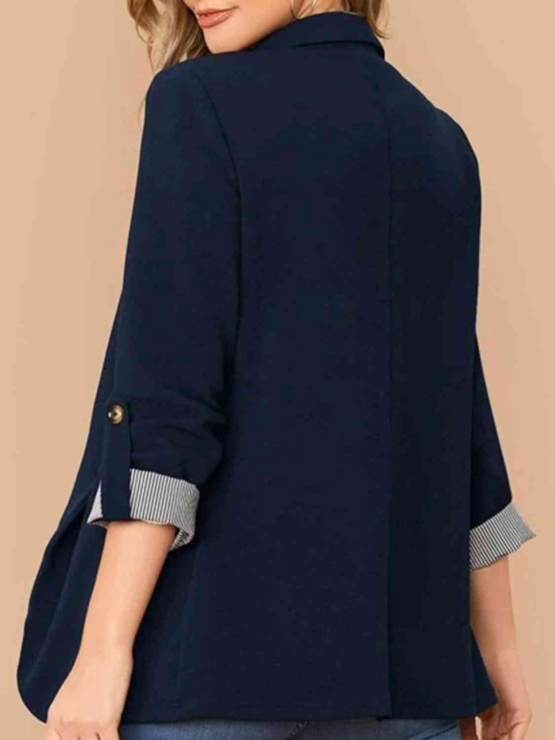 TFE: Lapel Collar Roll-Tab Sleeve Blazer