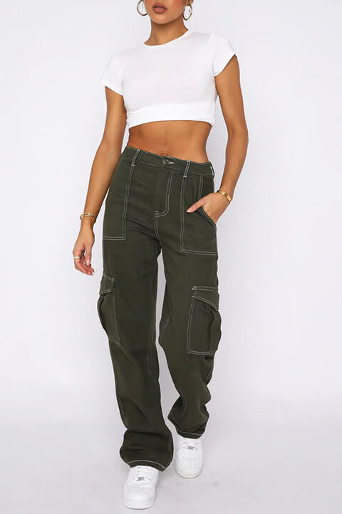 TFE: Chill Comfy High Wide Jeans with Pockets