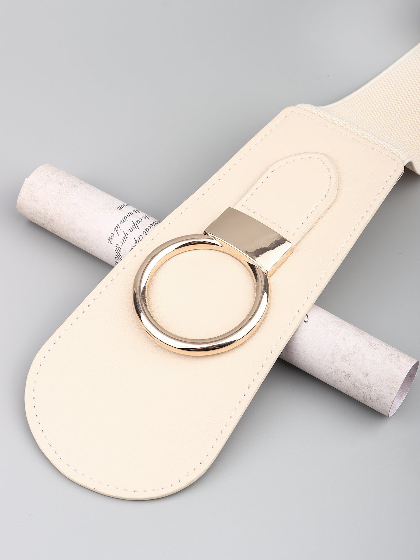 TFE: Stretchy PU Belt with Metal Alloy Clasp