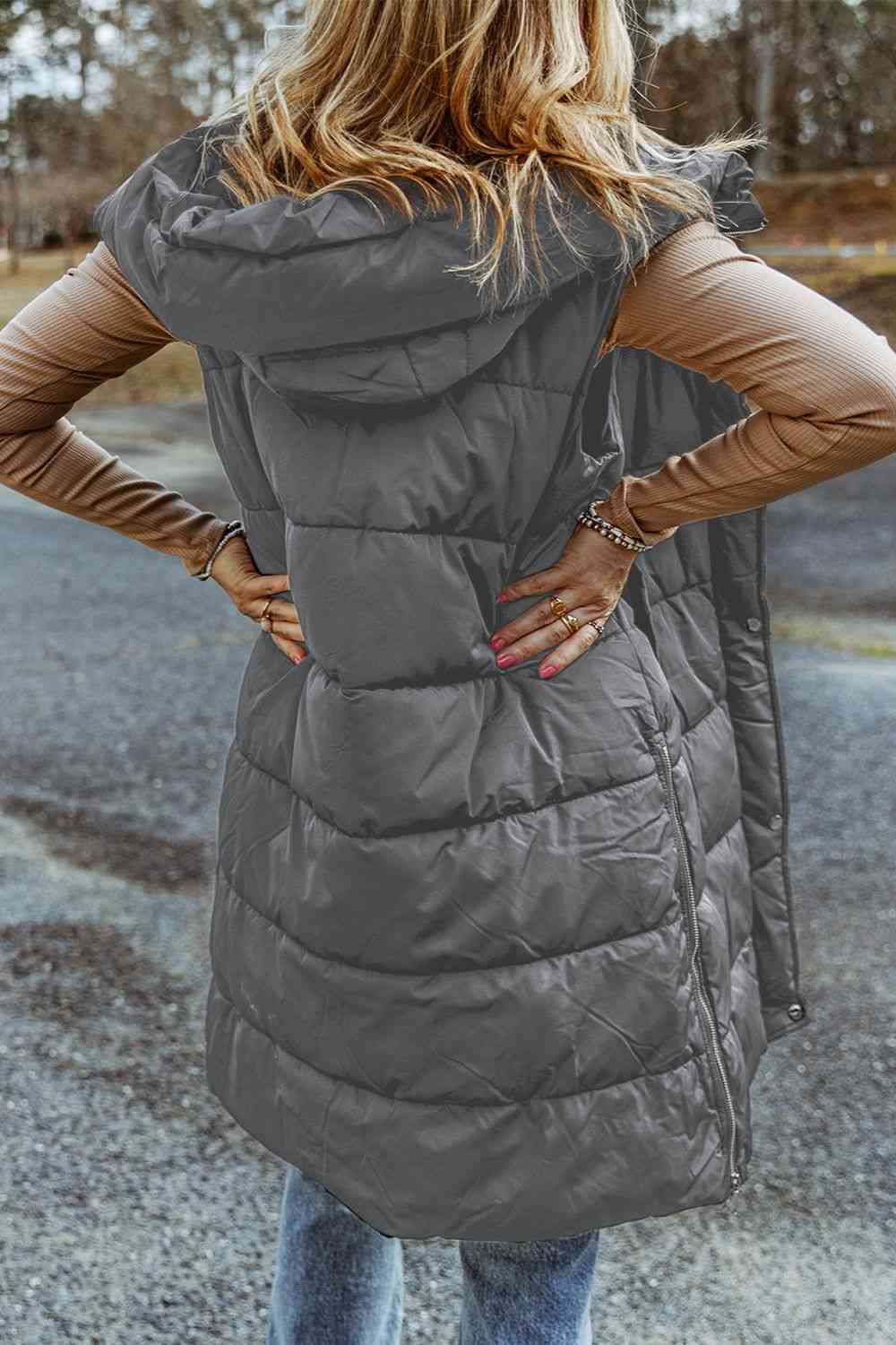 TFE: Sleeveless Puffer Vest with an Extended Hood