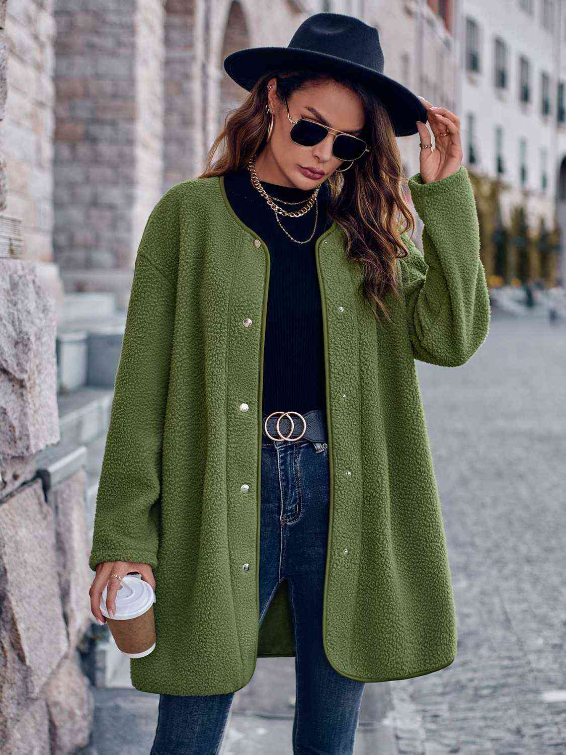 TFE: Snap Down Drop Shoulder Coat