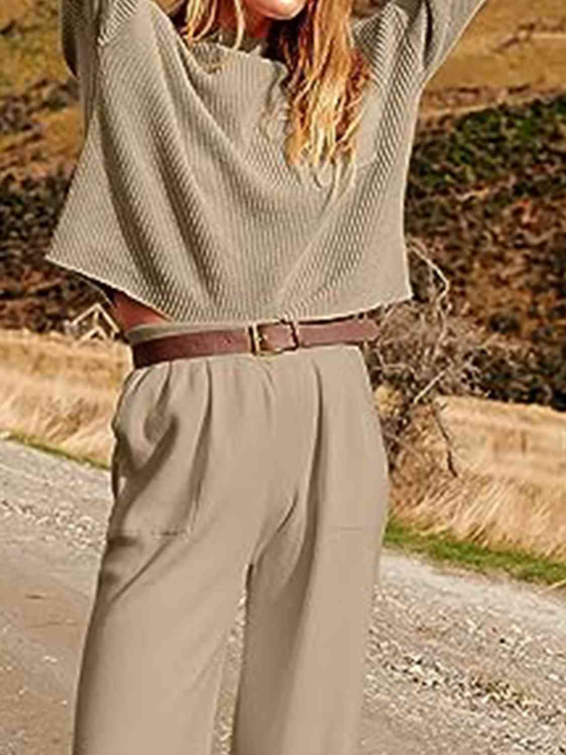 TFE: Women Cozy Knit Top and Joggers Set