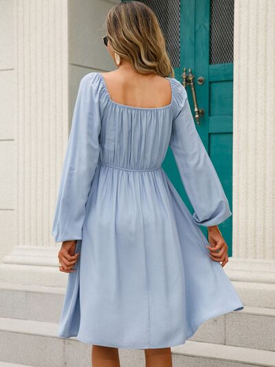 TFE: Off-Shoulder Balloon Sleeve Smocked Dress