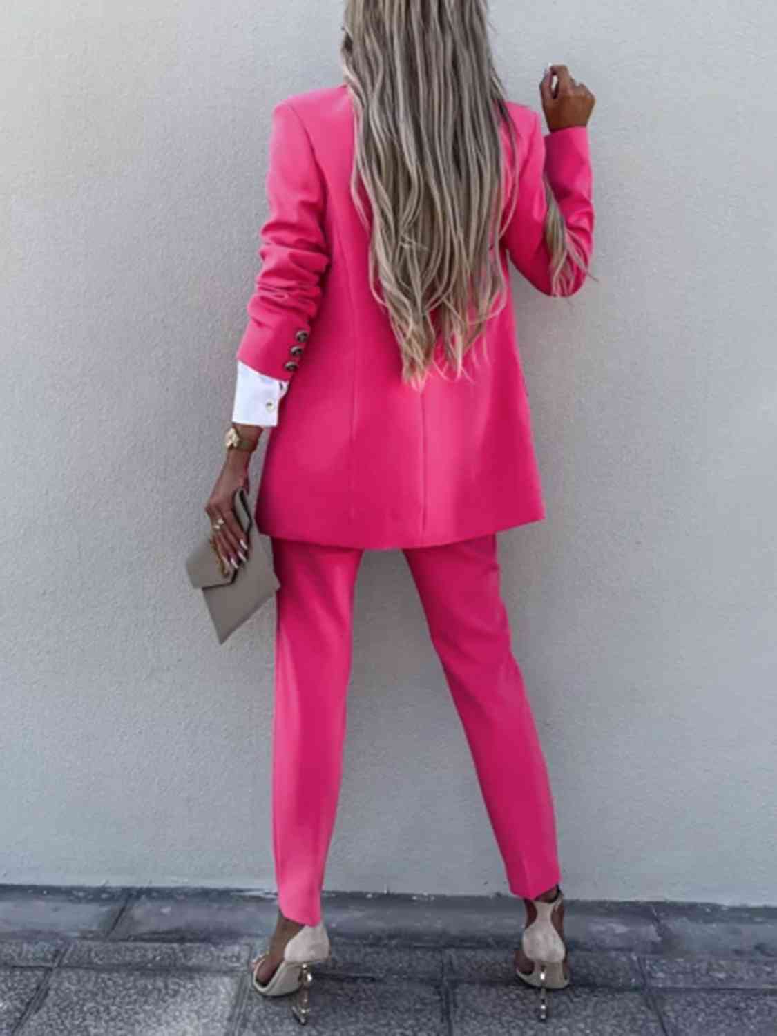 TFE: Lapel Collar Long Sleeve Blazer and Pants Set