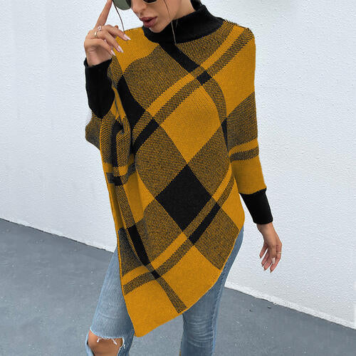 TFE: Highland Heritage Plaid Turtleneck Poncho