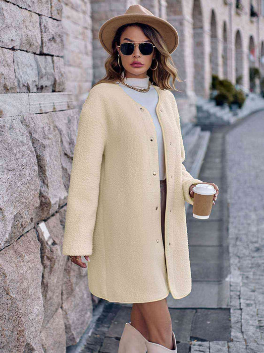 TFE: Snap Down Drop Shoulder Coat