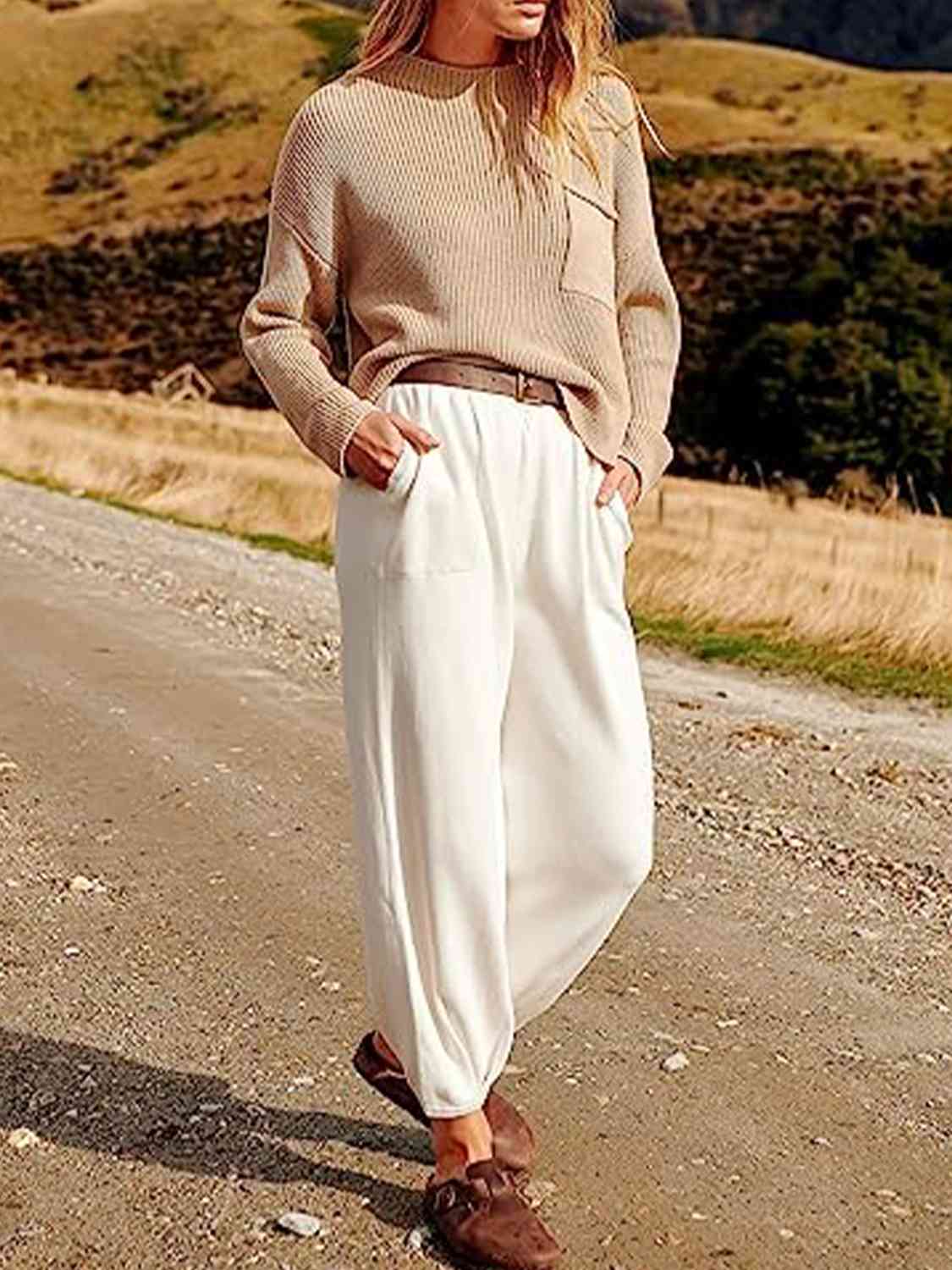 TFE: Women Cozy Knit Top and Joggers Set