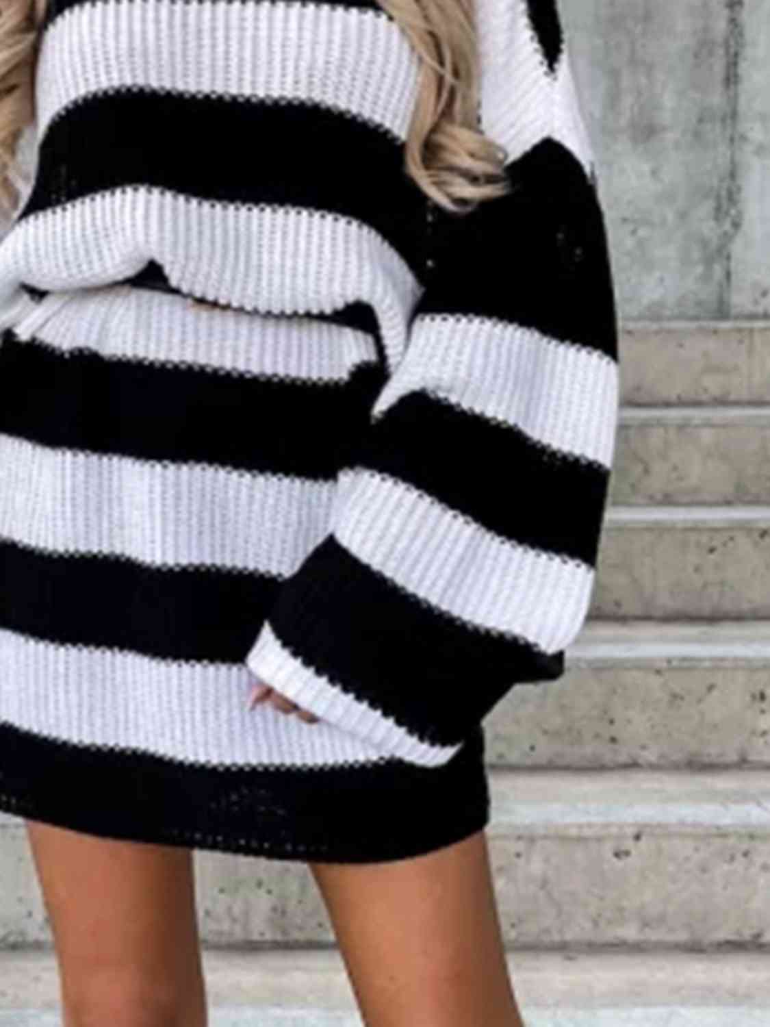 TFE: Striped Turtleneck Sweater Dress