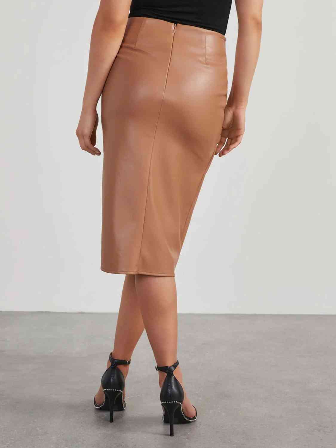 TFE: Sculpted Elegance Twist Detail High Waist Skirt