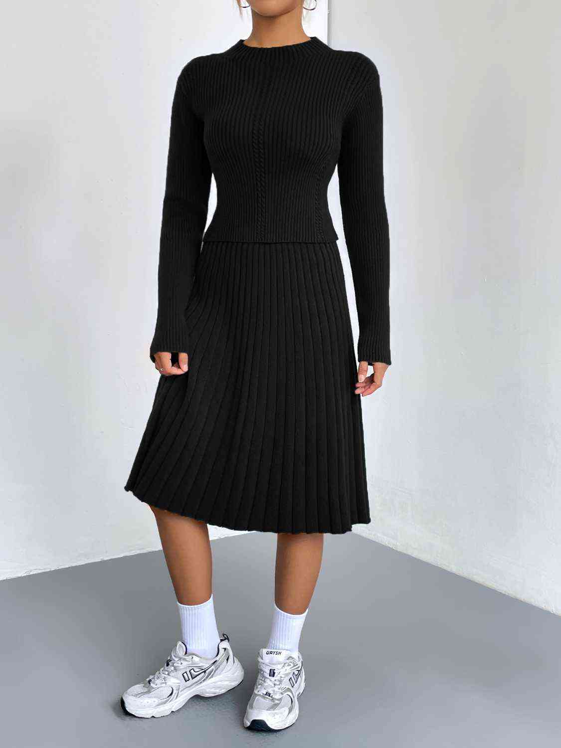 TFE: Rib-Knit Sweater and Skirt Set