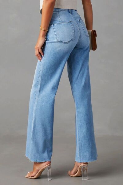 TFE: Buttoned Bootcut Jeans with Pockets