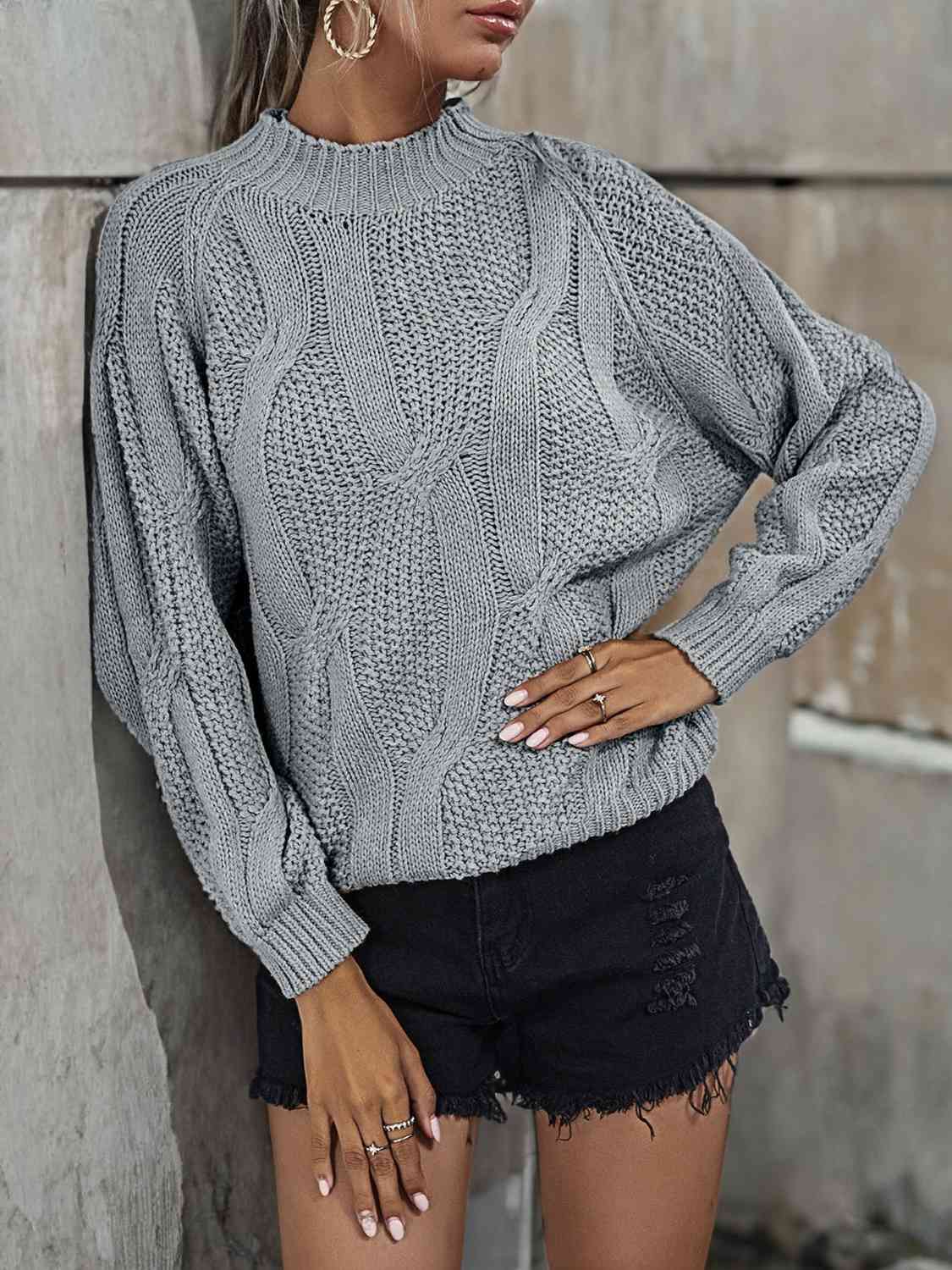 TFE: Rib-Knit Mock Neck Sweater